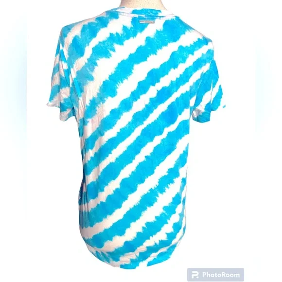 Michael by Michael Kors Teal & White Sequin Front Shirt - Picture 3 of 7